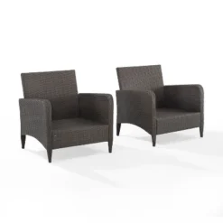 Kiawah 2pk Wicker Patio Chair Blue - Crosley -Outdoor Garden Store GUEST ddb67d42 7674 42c4 9dda 2fd512b59d2d