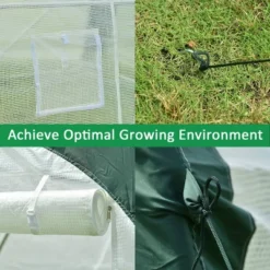 Aoodor 12ft. X 7ft. X 7ft. Outdoor Walk-in Large Tunnel Greenhouse 2 Roll-Up Zipper Door