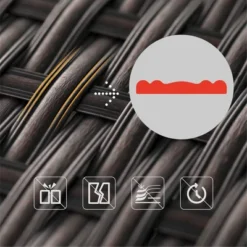 Captiva Designs 7pc Steel & Wicker Outdoor Square Fire Pit Furniture Set With Cushions -Outdoor Garden Store GUEST de72dba4 201e 4b5a 8e03 1bd1c38d90ba