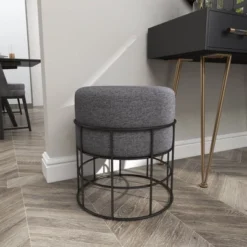 Metal Fabric Patio Garden Stool - Olivia & May -Outdoor Garden Store GUEST df493e5c 43b7 4b72 85c0 b320b054e6c0