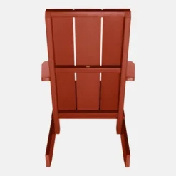Italica 4pc Outdoor Set With Modern Adirondack Chairs, Double Wider Adirondack Chair & Side Table - Rustick Red - Highwood -Outdoor Garden Store GUEST df67e5f4 a8d4 491a 914c aa4aa54ebd37