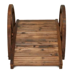 JOMEED CC77 3.3 Foot Natural Fir Wood Backyard Garden Arched Footbridge With Half-Wheel Style Railings For Small Creeks Or Streams, Brown Stain 6 JOMEED CC77 3.3 Foot Natural Fir Wood Backyard Garden Arched Footbridge With Half-Wheel Style Railings For Small Creeks Or Streams, Brown Stain -Outdoor Garden Store GUEST e0ca4a4b 782f 443c 8b36 f234747feb34