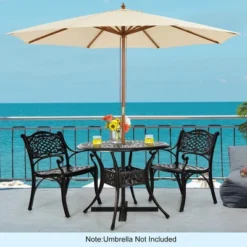 Costway 3 PCS Patio Dining Bistro Set Cast Aluminum Round Patio Table W/Chairs -Outdoor Garden Store GUEST e121784d 5c64 4982 acbc 3b34b0c15b5f