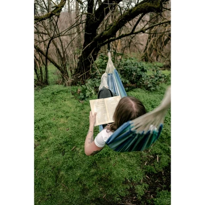 Stansport Cotton Blend Traveler Hammock 78" X 31" Blue 2 Stansport Cotton Blend Traveler Hammock 78" X 31" Blue - Image 2