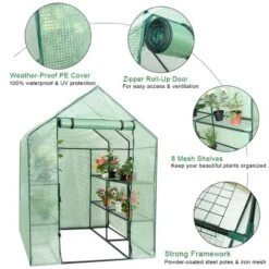 Costway Portable Mini Walk In Outdoor 2 Tier 8 Shelves Greenhouse -Outdoor Garden Store GUEST e27f3be7 9433 435c 8385 4942e96f7001