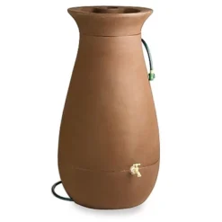 Rainwater Urn, 65 Gallon, 6' Hose Included, Brass Water Spigot, Removable Top