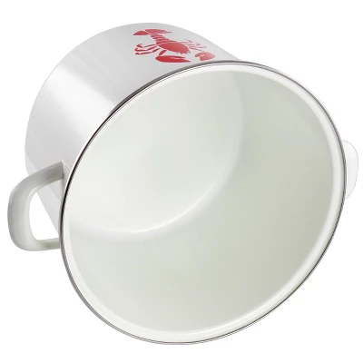 Martha Stewart Enamel On Steel 16 Quart Lobster Pot In Cream 2 Martha Stewart Enamel On Steel 16 Quart Lobster Pot In Cream - Image 2