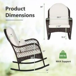 Costway 2PCS Patio Wicker Rocking Chair W/Seat Back Cushions & Lumbar Pillow Balcony 16 Costway 2PCS Patio Wicker Rocking Chair W/Seat Back Cushions & Lumbar Pillow Balcony -Outdoor Garden Store GUEST e3ebfc0a 9003 452e 9939 10fe5c40c5c9
