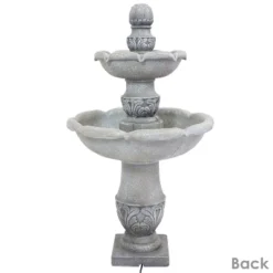 Sunnydaze Decor Sunnydaze 50"H Electric Fiberglass Reinforced Concrete 2-Tier French Garden Design Outdoor Water Fountain, Dusty Gray -Outdoor Garden Store GUEST e42edaec 19c0 42b1 9636 b3ec0d9515ce