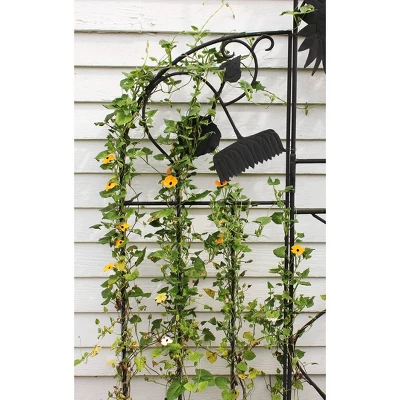 Achla Designs 90" Sunflower Decorative Iron Garden Trellis Black Powder Coat Finish 6 Achla Designs 90" Sunflower Decorative Iron Garden Trellis Black Powder Coat Finish - Image 6