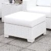 Florent Outdoor Small Square Ottoman - White - MiBasics