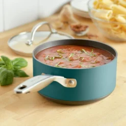 Anolon Achieve 2qt Nonstick Hard Anodized Sauce Pan With Lid Teal -Outdoor Garden Store GUEST e62b523b b750 451f 8a33 aafe34d45f03
