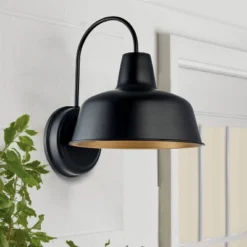 13" Outdoor Wall Light With Steel Shade Bronze Finish - Wellfor -Outdoor Garden Store GUEST e68dff5e 0171 4675 9ab2 1428a8026248