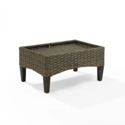 Rockport Outdoor Ottoman - Oatmeal/Light Brown - Crosley -Outdoor Garden Store GUEST e7039c5c 7a8d 42ee a2e9 09fa47488b25