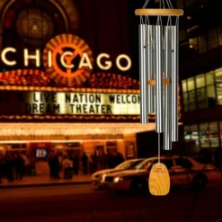 Woodstock Wind Chimes Signature Collection, Chicago Blues Chime, 25'' Silver Wind Chime CWS