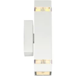 Possini Euro Design Modern Outdoor Wall Light Fixture White 2-Light Up Down 10 1/2" Clear Glass Inserts For Exterior Barn Deck House Porch Yard Patio 10 Possini Euro Design Modern Outdoor Wall Light Fixture White 2-Light Up Down 10 1/2" Clear Glass Inserts For Exterior Barn Deck House Porch Yard Patio -Outdoor Garden Store GUEST e7cc3024 a522 455c bfde cfb30d448b0a