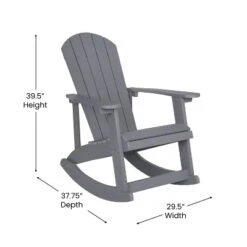 Merrick Lane Set Of 2 All-Weather Polyresin Adirondack Rocking Chair With Vertical Slats -Outdoor Garden Store GUEST e7d5a88f 40d1 4276 89cd 79862f567a6d