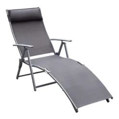Outsunny Steel Fabric Outdoor Folding Chaise Lounge Chair Recliner With Portable Design & 7 Adjustable Backrest Positions -Outdoor Garden Store GUEST e7fd8aa9 ba1b 4a09 935e 1318b9d2f515