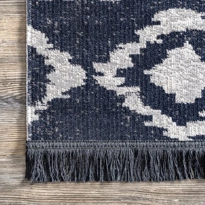 NuLOOM Zaria Diamond Tiles Fringed Indoor/Outdoor Patio Area Rug 2 NuLOOM Zaria Diamond Tiles Fringed Indoor/Outdoor Patio Area Rug - Image 2