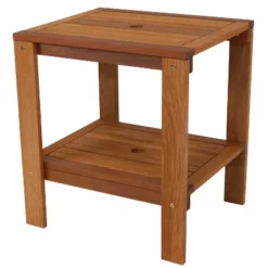 Sunnydaze Decor Sunnydaze Outdoor Meranti Wood With Teak Oil Finish Patio Table And Chairs Conversation Set - Brown - 3pc -Outdoor Garden Store GUEST e8d5a33c 880f 4290 bb14 37d04846d8ff