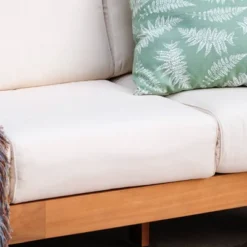 Logan Outdoor Teak Wood Sofa With Sunbrella Vellum Cushion – Cambridge Casual -Outdoor Garden Store GUEST e972927f 80bc 49e4 b9a8 4319169a7f82