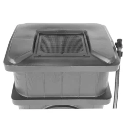 FCMP Outdoor WG4000-GRY Wood Grain Rain Barrel With Flat Back For Environmentally Friendly Watering Of Outdoor Plants, Gardens, And Landscapes, Gray -Outdoor Garden Store GUEST ea587b81 5176 4cdb 976b dd7fc87417e6