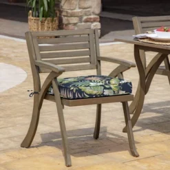 19" X 20" ProFoam Outdoor Rounded Back Seat Cushion Simone Tropical Blue - Arden Selections