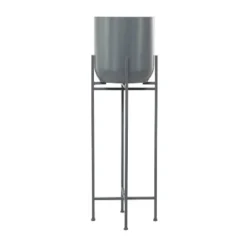 Olivia & May Modern Metal Planter Pot Gray 15 Olivia & May Modern Metal Planter Pot Gray -Outdoor Garden Store GUEST ebe72b1c 5f11 4dd7 9d35 7d7bad7e5801