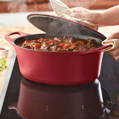 Rachael Ray Premium RUST-RESISTANT Cast Iron Dutch Oven 6.5qt Red 7 Rachael Ray Premium RUST-RESISTANT Cast Iron Dutch Oven 6.5qt Red - Image 7