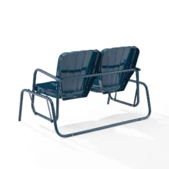 Ridgeland Outdoor Metal Loveseat Glider - Navy - Crosley -Outdoor Garden Store GUEST ec28e0b1 738d 4019 8994 103965f56ae1