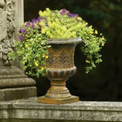 LuxenHome Weathered Brown Decorative MgO Urn Planter 8 LuxenHome Weathered Brown Decorative MgO Urn Planter -Outdoor Garden Store GUEST ec421a74 cf57 477c 93c4 65e75248426b