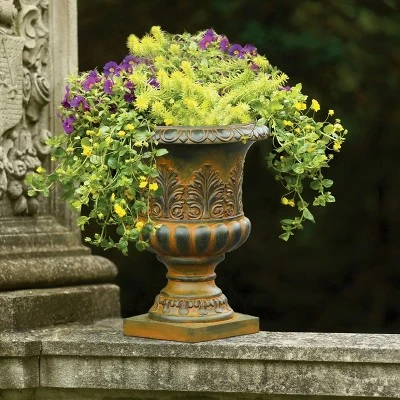 LuxenHome Weathered Brown Decorative MgO Urn Planter 3 LuxenHome Weathered Brown Decorative MgO Urn Planter - Image 3