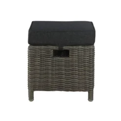 Asti Wicker Outdoor 15" Square Ottomans With Cushions - Gray - Alaterre Furniture -Outdoor Garden Store GUEST ecd1c9f1 3746 4eff 8ef7 7a1c340e9124