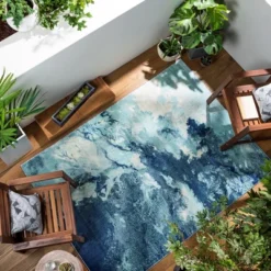 Mark & Day Britsum Rectangle Woven Indoor And Outdoor Area Rugs Dark Blue