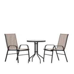 Flash Furniture 3 Piece Outdoor Patio Dining Set - Tempered Glass Patio Table, 2 Flex Comfort Stack Chairs 21 Flash Furniture 3 Piece Outdoor Patio Dining Set - Tempered Glass Patio Table, 2 Flex Comfort Stack Chairs -Outdoor Garden Store GUEST edbe3bfb cd31 433a 9629 9e08a75ecd87