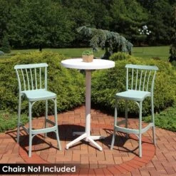 Sunnydaze Decor Sunnydaze 45"H Round Plastic All-Weather Commercial-Grade Patio Bar Table With Foldable Design, White -Outdoor Garden Store GUEST eddf04a9 c14d 4e6f 9055 01f14578938b