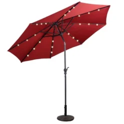 10' X 10' Patio LED Solar Umbrella With Tilt And Crank - Wellfor -Outdoor Garden Store GUEST ef0cd1ec aaa3 4e37 9a36 827c857a6ec8