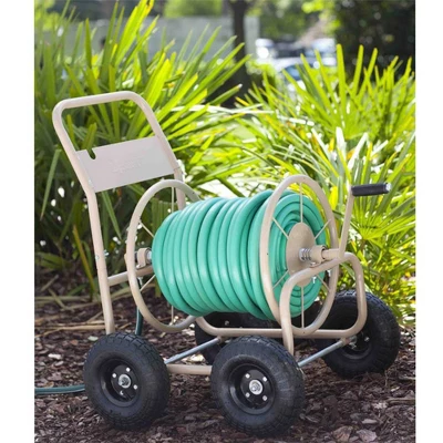 Liberty Garden 4 Wheel Pneumatic Tire Steel Frame Water Hose Reel Cart (2 Pack) 5 Liberty Garden 4 Wheel Pneumatic Tire Steel Frame Water Hose Reel Cart (2 Pack) - Image 5