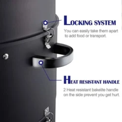 Realcool 20 Inch Vertical Heavy Duty Steel Round Charcoal Outdoor BBQ Smoker Grill With Bottom Air Vent And Latch Locking System, Black -Outdoor Garden Store GUEST f0e17b62 a191 42a8 ab18 44ca309a8632