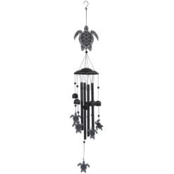 Dawhud Direct 32" H Black Sea Turtles Wind Chimes