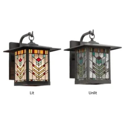 11.75" 1-Light Mission Style Outdoor Wall Lantern Sconce Oil Rubbed Bronze - River Of Goods -Outdoor Garden Store GUEST f189da0a abcf 4ca7 92bf 983c7836352b