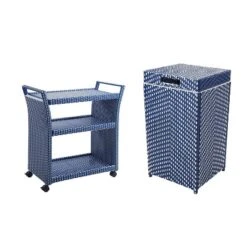 2pc Maksville Contemporary Outdoor Serving Cart & Trash Can - MiBasics -Outdoor Garden Store GUEST f3178b89 169b 46cd b511 6ef61f4bcc81