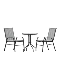 Flash Furniture 3 Piece Outdoor Patio Dining Set - Tempered Glass Patio Table, 2 Flex Comfort Stack Chairs 23 Flash Furniture 3 Piece Outdoor Patio Dining Set - Tempered Glass Patio Table, 2 Flex Comfort Stack Chairs -Outdoor Garden Store GUEST f400ca04 9f18 45ec 95a8 d4aa2d62d437