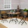 Sunnydaze Decor Sunnydaze Indoor/Outdoor Essential Chestnut Wood Folding Bistro Chair And Table - Dark Brown - 3pc