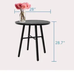 3pc Patio Dining Set With Small Round Steel Table & Sling Chairs - Captiva Designs -Outdoor Garden Store GUEST f573ad33 e875 44fd b987 cfd5e90a44cf