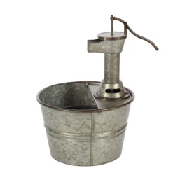 18" X 15" Farmhouse Metal Fountain Gray - Olivia & May -Outdoor Garden Store GUEST f5a4bbea e817 4f2e a7f3 bd5f36b8f77a