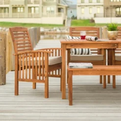 Ravenscroft 6pc Acacia Wood Patio Dining Set - Brown - Saracina Home -Outdoor Garden Store GUEST f637e9bb 7db7 491c 87af fb487fb22fec