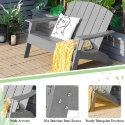Costway Patio Adirondack Chair Loveseat Bench HDPE Weather Resistant Deck Grey 11 Costway Patio Adirondack Chair Loveseat Bench HDPE Weather Resistant Deck Grey -Outdoor Garden Store GUEST f7c4a15e 7a72 437d 99be a29555b3cd0d