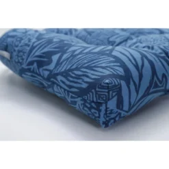 Set Of 2 Outdoor/Indoor Wicker Seat Cushions Blue - Pillow Perfect