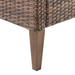 Capella 2pk Outdoor Wicker Ottomans - Cream/Brown - Crosley -Outdoor Garden Store GUEST f9015f15 217c 44e0 aca5 44bde0fba2d9